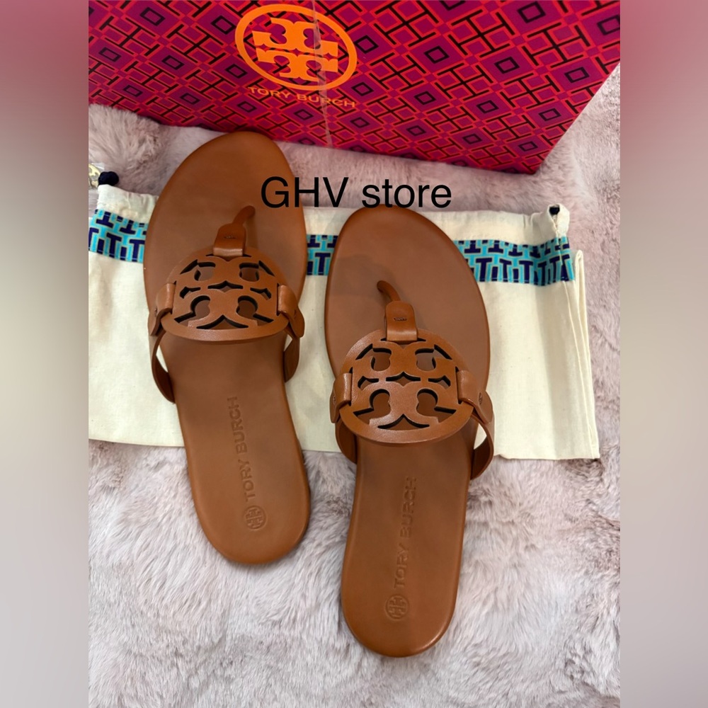 Tory Burch miller calf Leather Logo Thong Sandals - Picture 4 of 4
